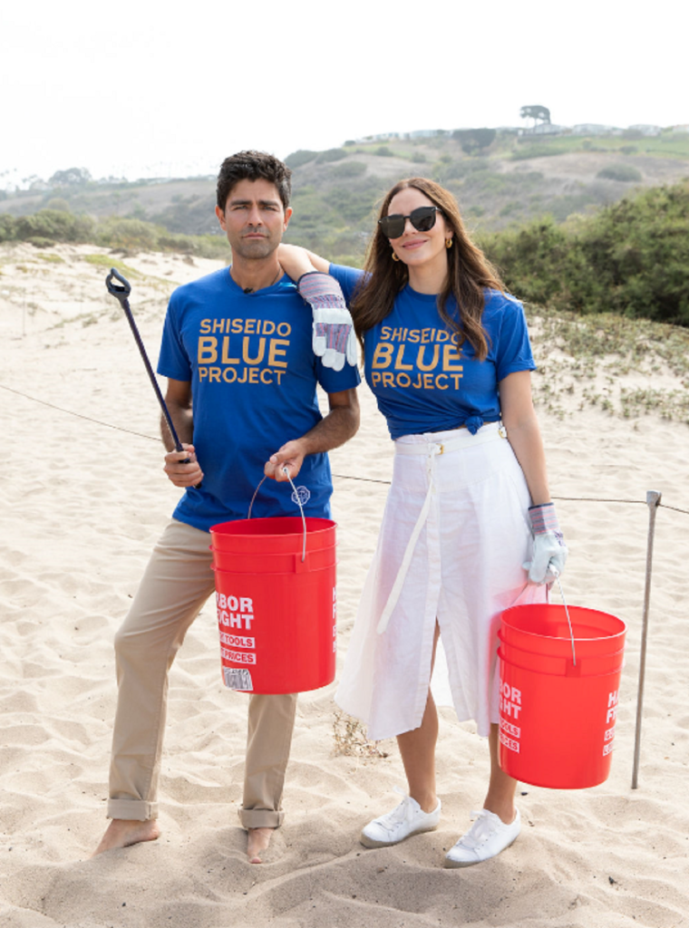 Katharine McPhee and Adrian Grenier attend Shiseido Blue Project Beach